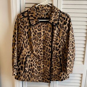 White House Black Market Leopard Print Women's Jacket